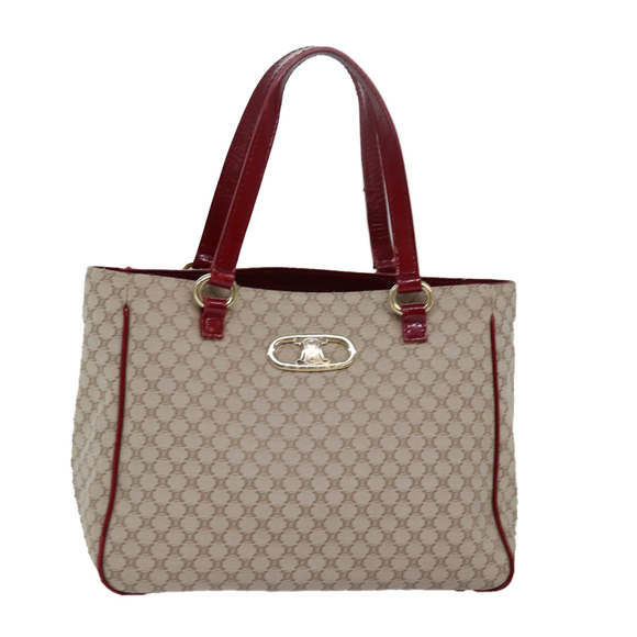 CELINE Macadam Canvas Hand Bag Beige Auth 76899 - Picture 1 of 16